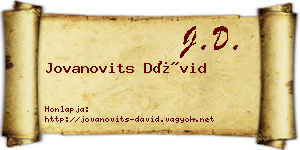 Jovanovits Dávid névjegykártya